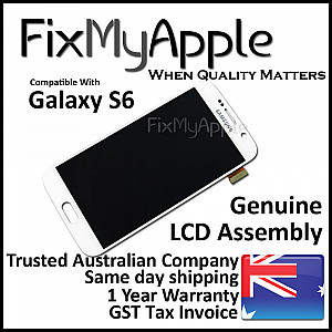 [Full OEM] Samsung Galaxy S6 OLED Touch Screen Digitizer Assembly - White Pearl (With Adhesive)